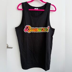 Vibrant 'Buenazo!' Graphic Black Tank Top